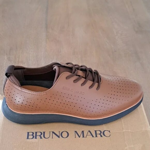 Bruno Marc Other - Bruno Marc Smart Casual Oxford Style Sneakers - Brown/Black - Size: Men 12